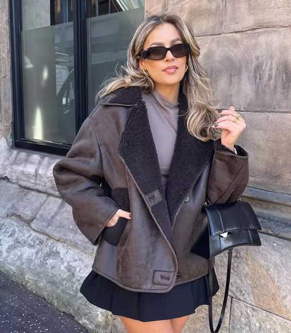 La Veste Cuir Oversize Chic