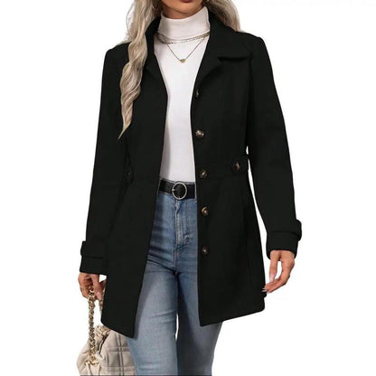 Manteau Monique Élégant Avec Col Châle À Revers
