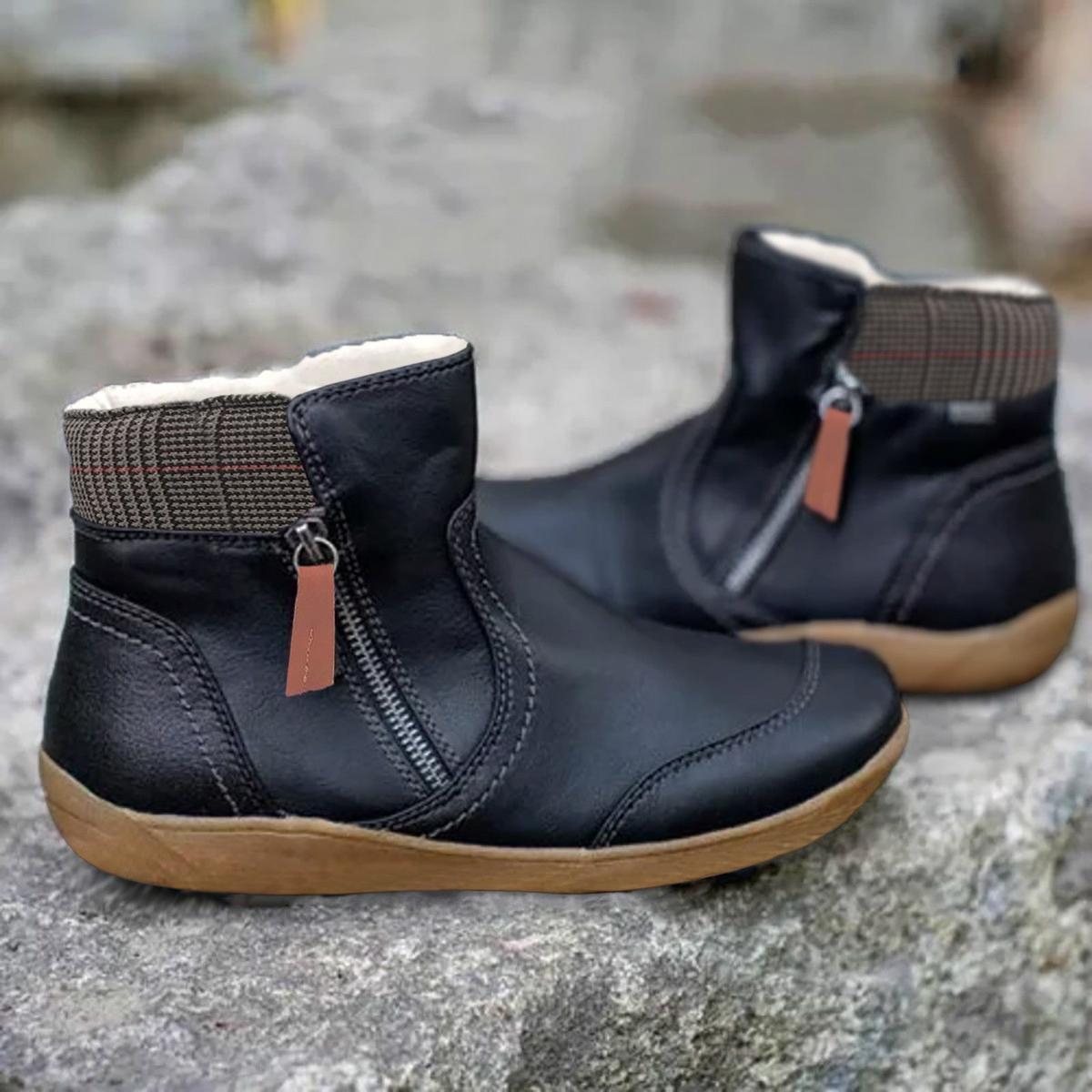 Bottines Impeméables En Cuir Avec Semelle Antidérapante