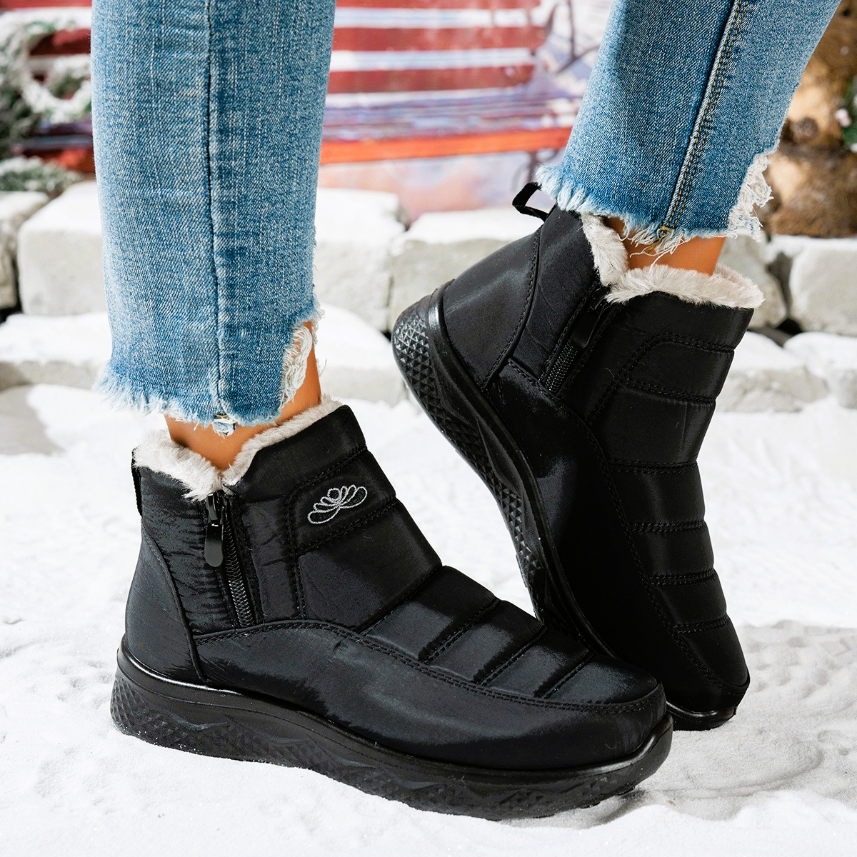 Bottines Everest Zippée En Polaire