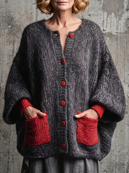 Cardigan Loana En Maille À Poches Contrastées