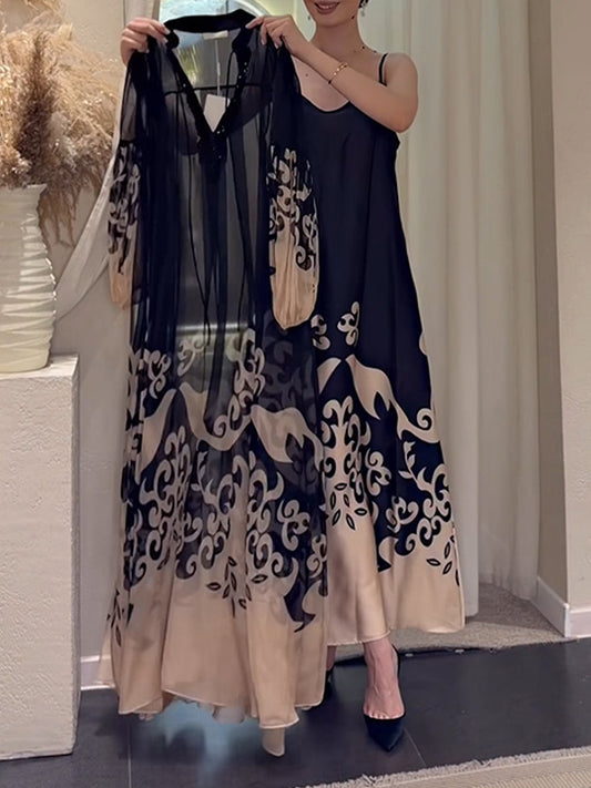 Ensemble Robe 2 Pièces En Mousseline