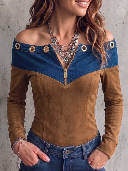 Pull Carina En Jean & Simili-daim