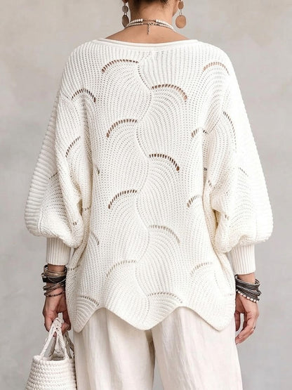 Pull Bondar En Maille Avec Motif De Vagues Ajourées