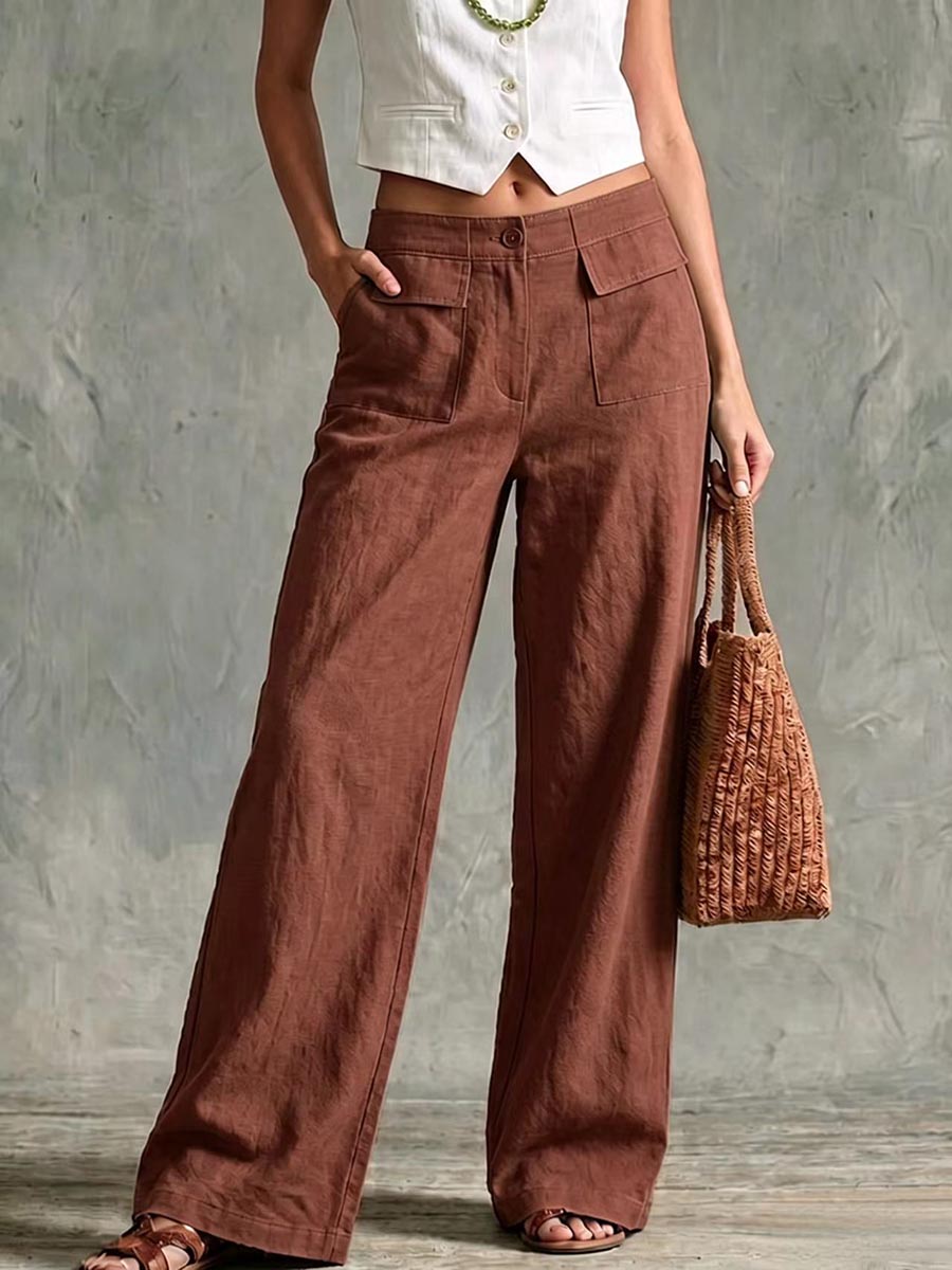 Pantalon Chantal À Taille Haute En Lin