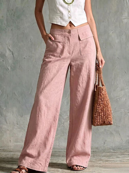 Pantalon Chantal À Taille Haute En Lin