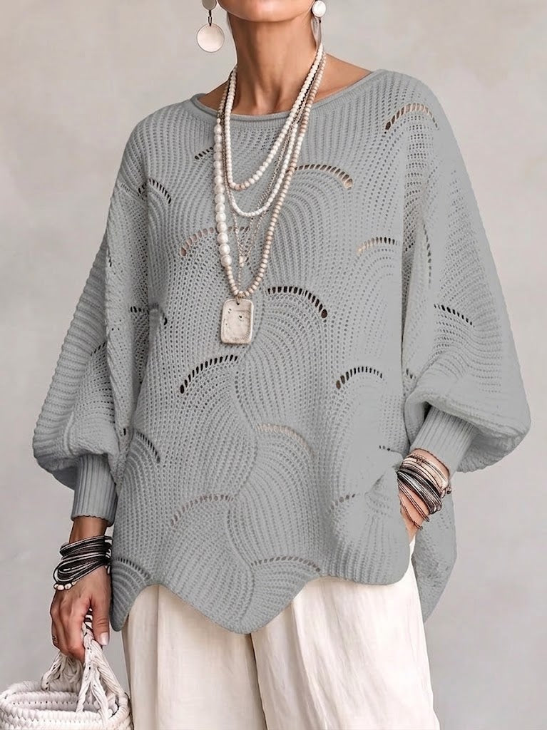 Pull Bondar En Maille Avec Motif De Vagues Ajourées